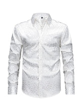 Men's Leopard Button Down Satin Shirt
